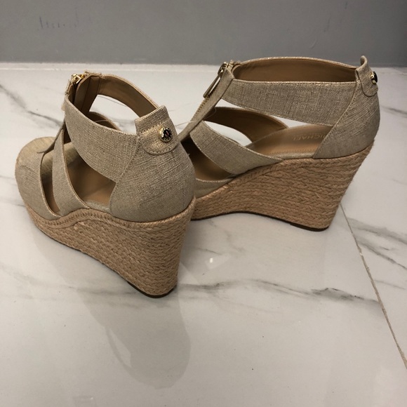 Michael Kors Berkley Espadrille Wegde light gold 10 - Picture 6 of 9